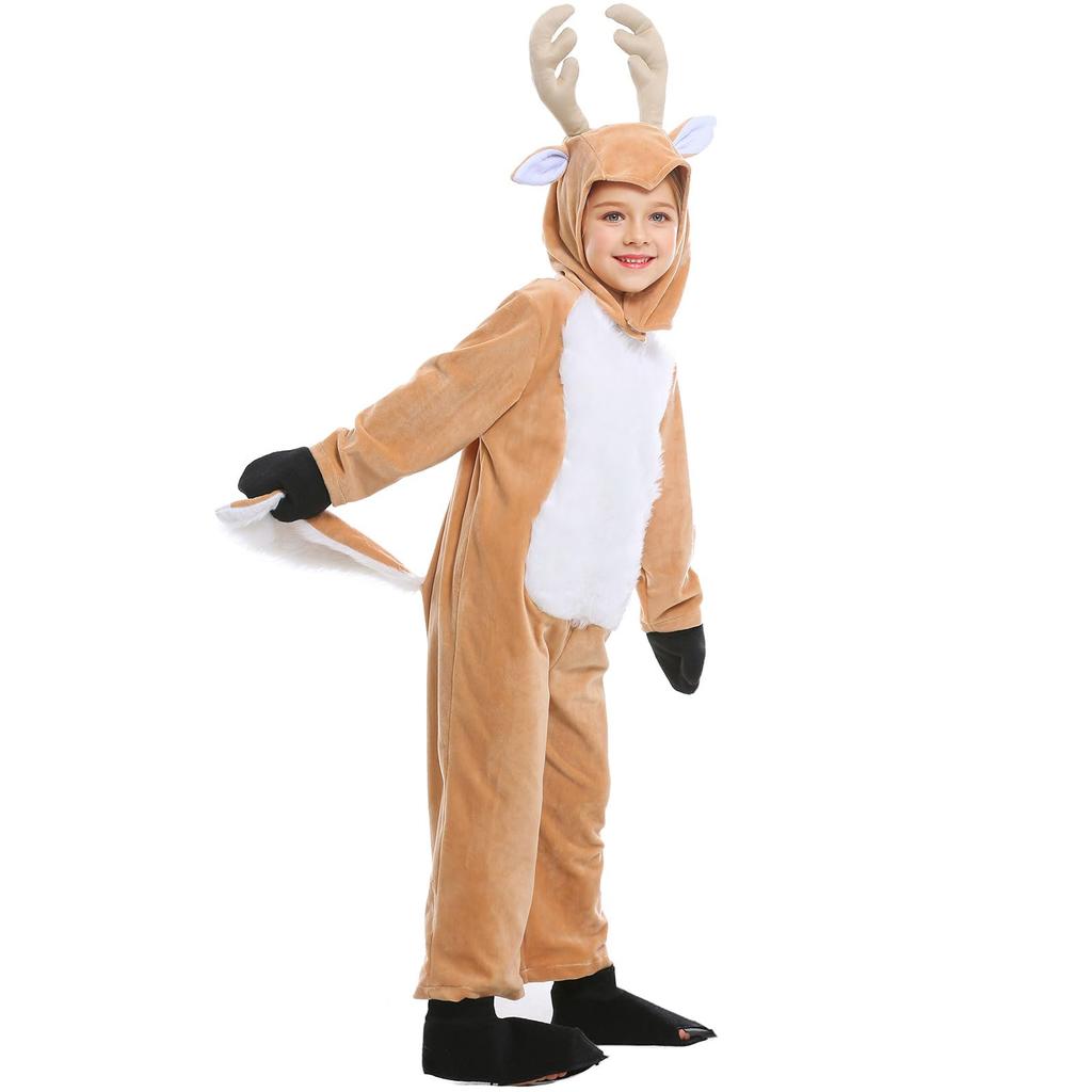 DECEED Kids Reindeer Kigurumi Christmas Costume for Boys and Perfect for Cultural School New and Events Costume, Girls, Festivals, Festivals, Year's