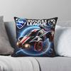 Rocket League Football Voiture Jeu Housse de Coussin Carrée Polyester Lin Velours Motif Fermeture Éclair Décoratif Housse de Coussin d'Assise de Canapé