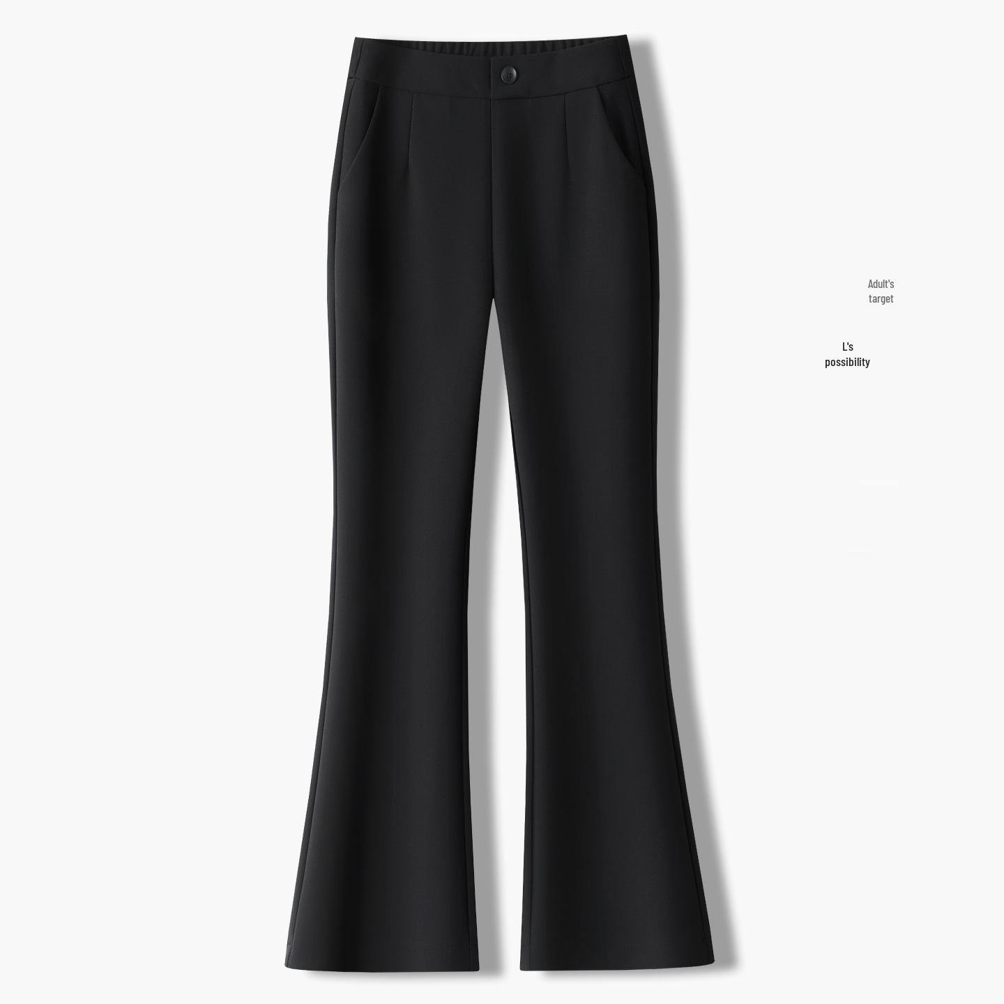 

Women s Black High Waist Flared Bell Bottom Pants - Spring/Autumn 2026 Collection, Slimming and Casual. 30 чёрный
