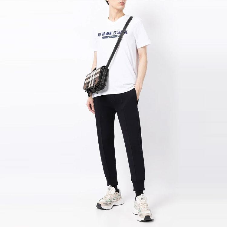 Armani Exchange Logo Print Casual Short Sleeve T-Shirt Men Tops White 3KZTAJ-ZJV5Z-1100