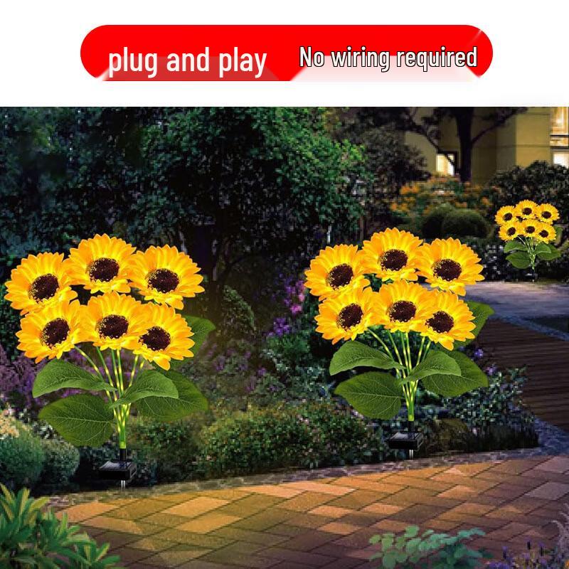 Solar Powered Sunflower Garden Stake Lights