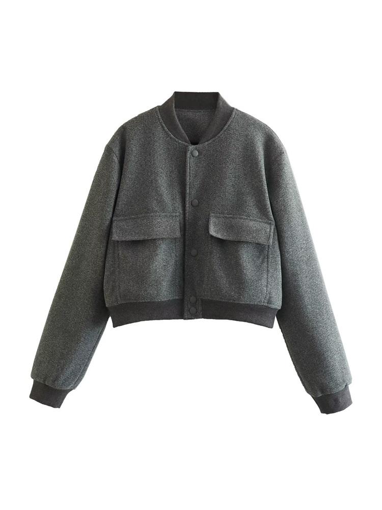 

MESTTRAF Сексуальная куртка для отдыха во французском стиле 2023 с пуговицами спереди, винтажная женская верхняя одежда с воротником-стойкой и длинными рукавами, шикарные топы