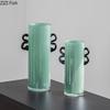 Emerald Green Delicate Glass Vase Hydroponics Plant Pots Table Decoration Flower Arrangement Floral Vases Room Aesthetic Decor