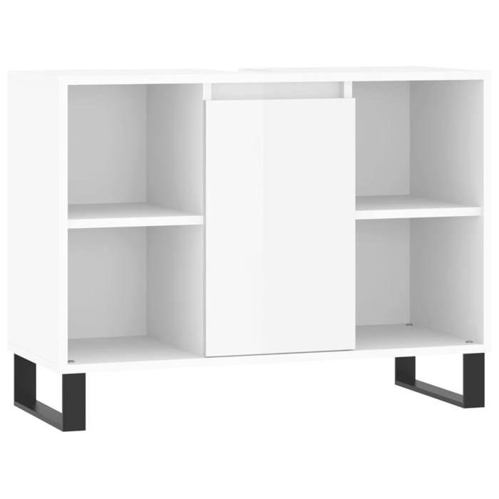 VidaXL Bathroom Cabinet High Gloss White 80x33x60 Cm 831638