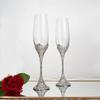 2 pezzi Flute da champagne in cristallo argentato Bicchieri da sposa per sposa Sposo Coppe da brindisi in oro rosa Set regalo per coppie Fidanzamento