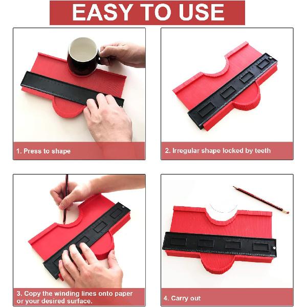 Relitec Contour Gauge Duplicators, Simple Shape Contour Gauge Duplication, Instant Template For Curved and Odd Shapes, Easy Master Outline Gauge Tool
