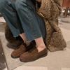Seconds hair! Shoes retro British style suede thick heel lazy woman autumn