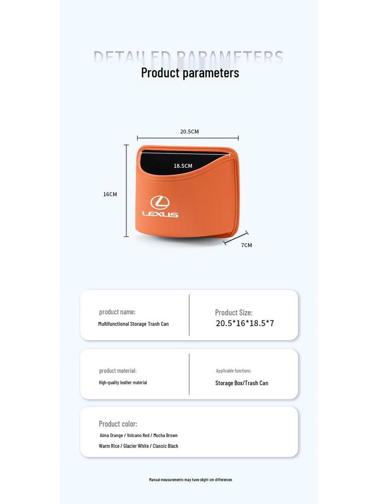 Lexus Compatible Car Trash Can & Storage for UX, NX, RX, ES300, SC, RC, and RC F