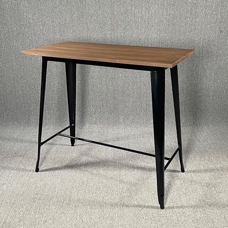 

Industrial Style High Leg Wrought Iron Outdoor Dining Table for Cafe and Milk Tea Shops 120x60 cm