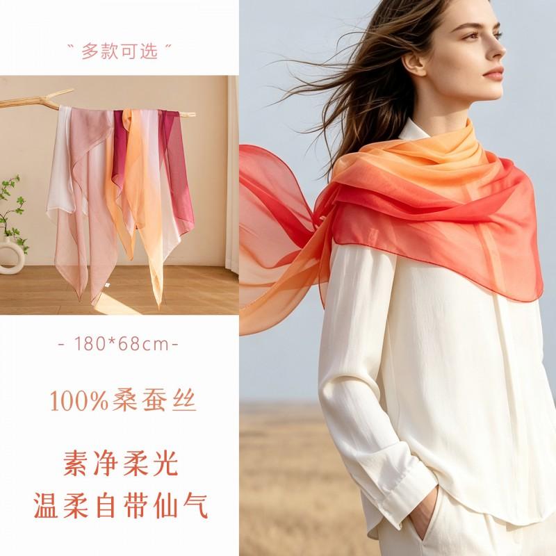 Long Silk Scarf Women Hand-painted Thin Shawl Versatile Elegant Fashion Accessory