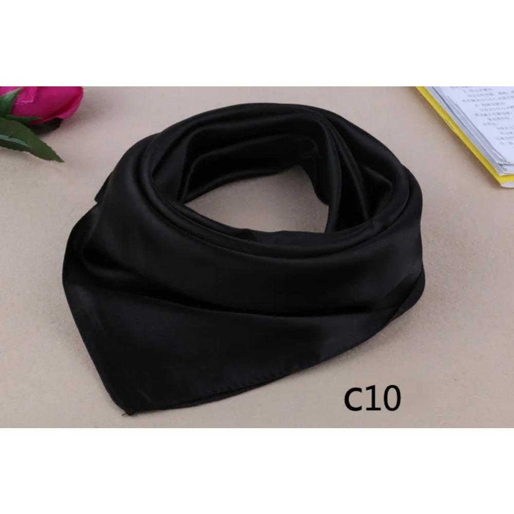 WZCX 60*60cm Damen Einfarbig Seidenschal Frühling Herbst Mode Neu Einfache Quadratische Schals für Damen Damenschal