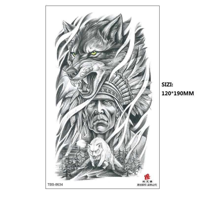 Traditional Men'S Totem Big Spider Dragon Water Transfer Simulation Tattoo Disposable Tattoo Sticker