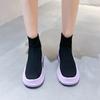Women's Shoes Slip On Female Footwear Mesh Breathable High Platform Ankle Boots Green Booties Y2k Fashion Casual 2024 New In 39