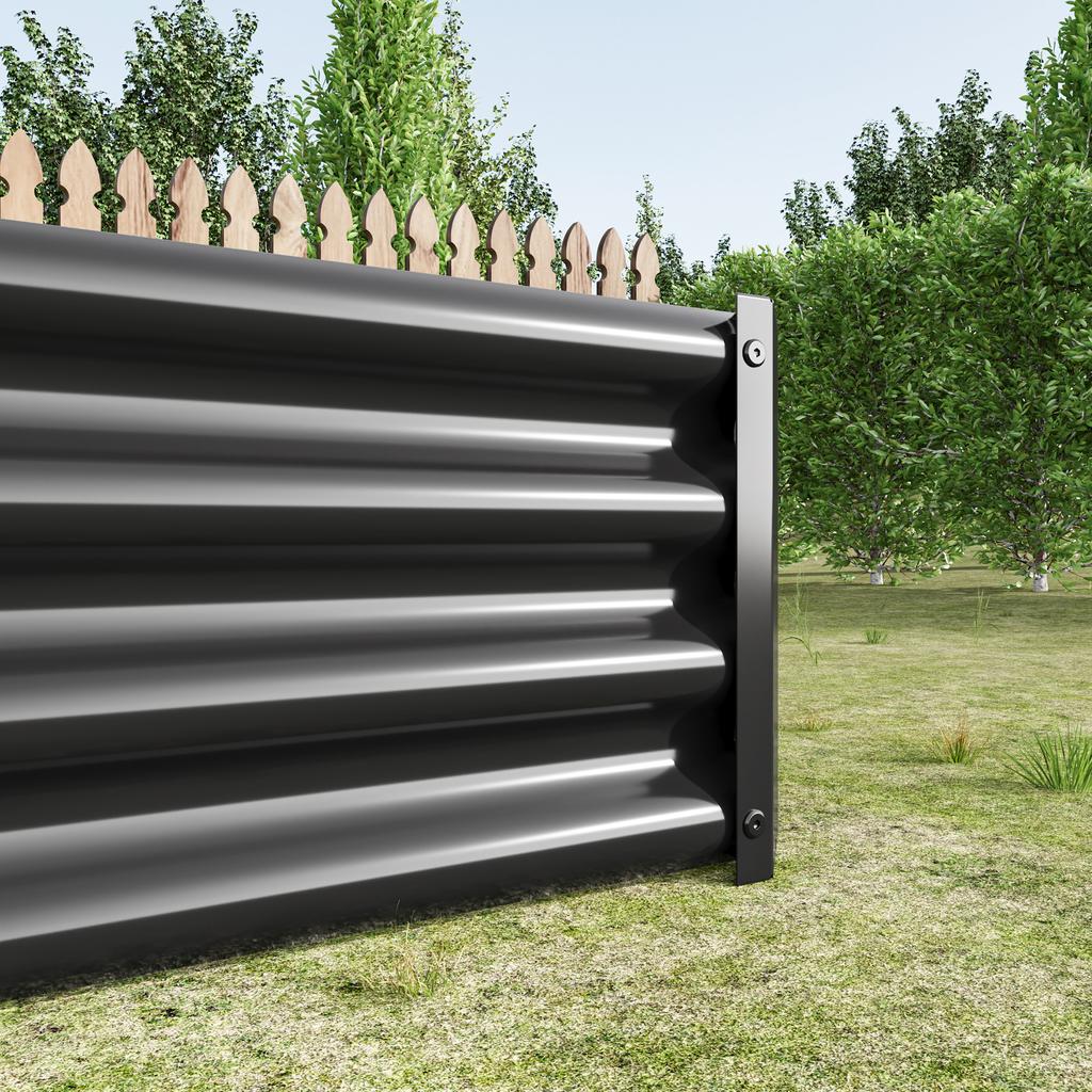 Raised Bed Metal Planter, Robust Sheet Steel, Rust Protection, Long Durability, Kit without Bottom, Ideal for Vegetables, Herbs & Flowers, Anthracite