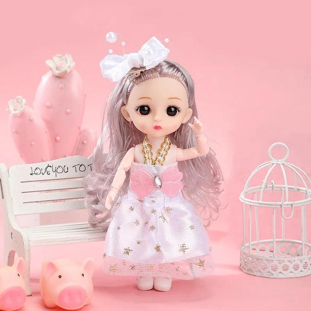 16cm BJD Puppe Mode Prinzessinnenpuppe Figur 1/12 Maßstab DIY Beweglich 13 Gelenke mit Kleidung und Schuhen Glückliches Mädchen Geschenk Kinderspielzeug