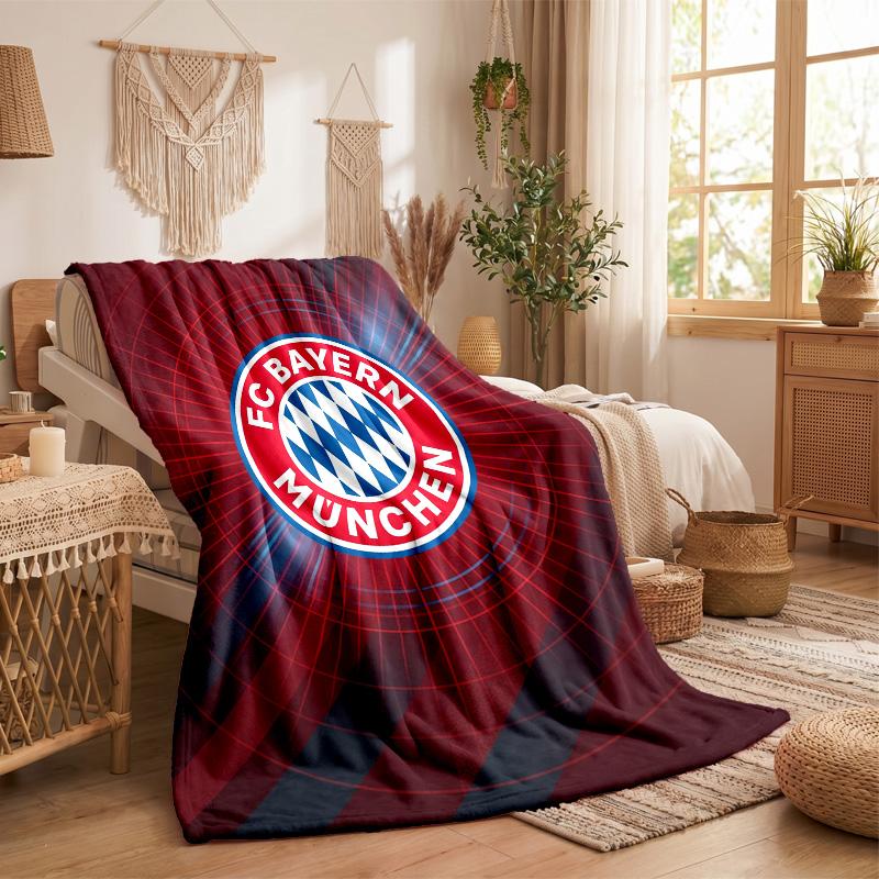 Bayern Munich Theme Fleece Blanket Cozy Soft Plush Blanket For Bedroom Couch Travel