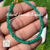 Dainty Zambian Emerald Beaded Bracelet: Sterling Silver, Faceted Gemstone