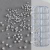 6/12 Grids Pearl Nail Art Decorations White Half Round Flat Bottom Full Circle Mixed Size Nail Art Diy Accessories