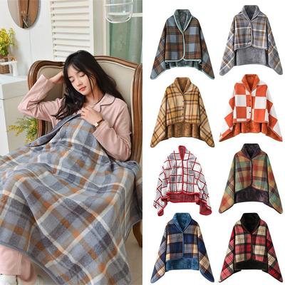 Winter Wearable Shawl Blanket Keep Warm Lazy Casual Office Blanket  for Women and Office Use