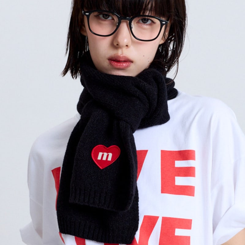 Macni LOVE M KNIT MUFFLER BLACK