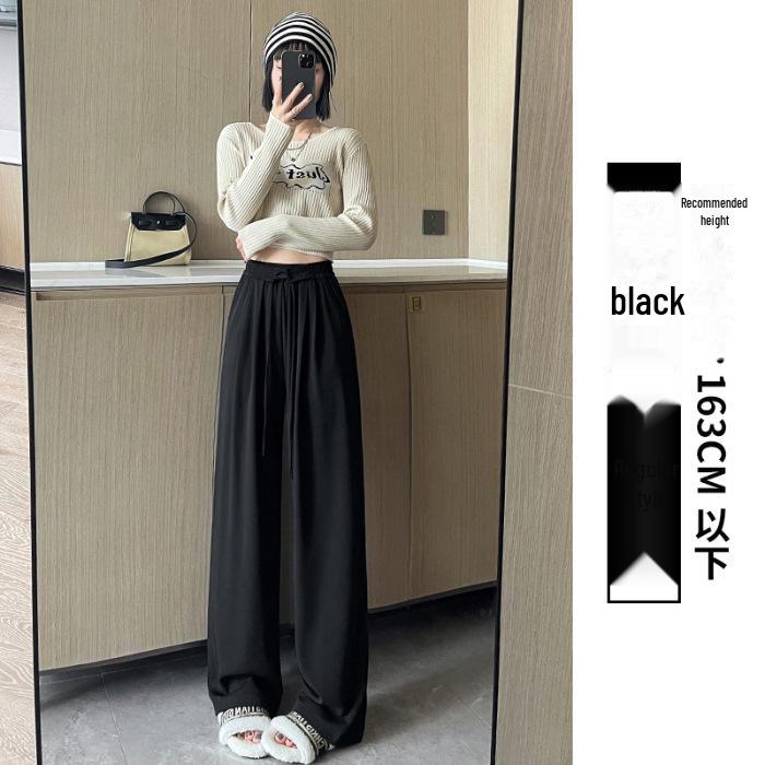 

Женские брюки из синего шелка с высокой талией — элегантная драпировка, прямой широкий крой для весны, лета и осени