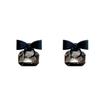 Orecchini Trendy con Fiocco Nero TikTok per Donne, Ago in Argento S925, Stile Coreano