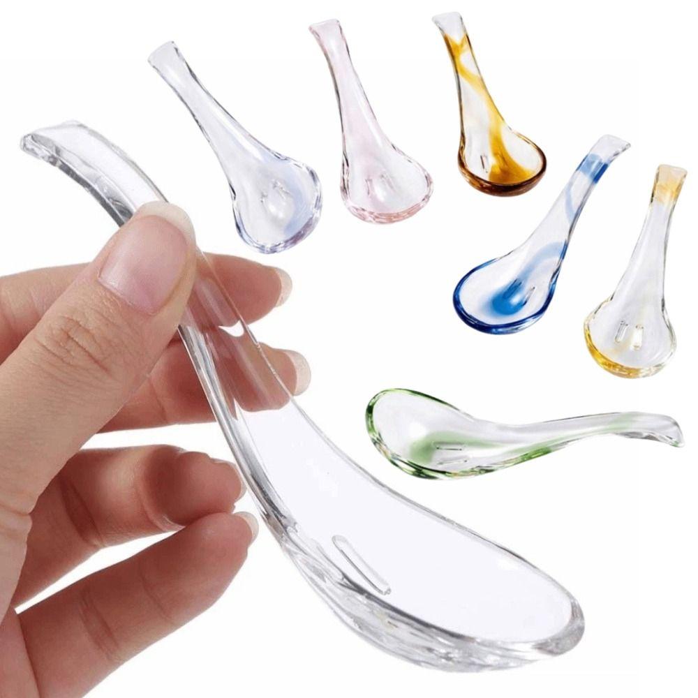 Colorful Crystal Glass Spoon Exquisite Serving Spoons Easy To Clean Condiment Spoons Restaurant