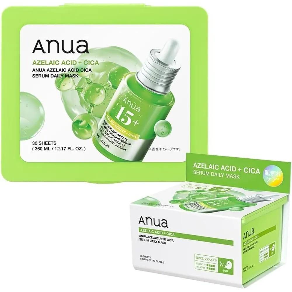 

ANUA Azelaic Acid Serum Mask Pack (30 Sheets) Soothing, Exfoliating, Pore, and Sebum Control Sheet Mask