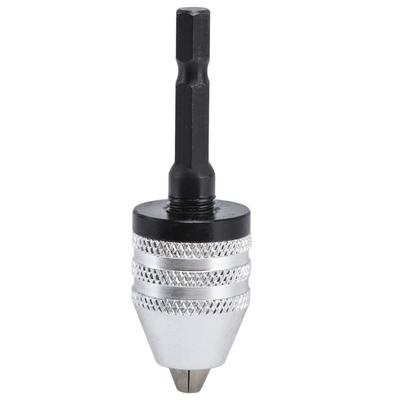 Uchwyt wiertarski bezkluczykowy Adapter bitów do wkrętarki udarowej Konwerter 3 szczęki trzpień sześciokątny 1/4 cala 0,3?6.5mm Srebrny