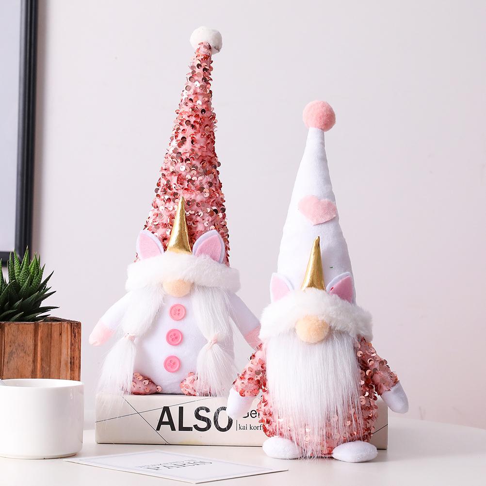 Pink Gnome Plush Dwarf Doll Home Table Ornaments Holiday Decorations