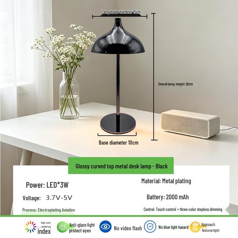 Touch Dimming USB Table Lamp - Post-modern Mushroom Bud Design for Atmospheric Creative Night Lighting