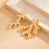 Ingemark Trendy Elegant Irregular Geometry Coral Stud Earrings For Women Vintage Creative Gold Color Piercing Earrings Jewelry