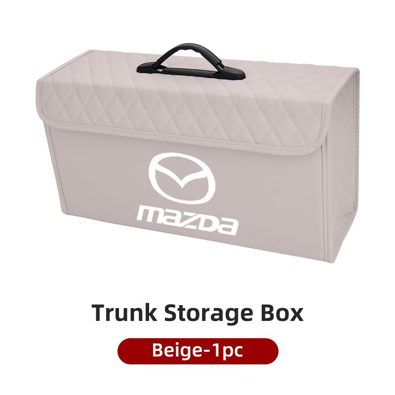

Leather Car Trunk Organizer Box Foldable Sundries Storag Bag With Lid For Mazda 6 3 CX5 5 2 323 CX7 Demio Atenza Axela MX5 RX8