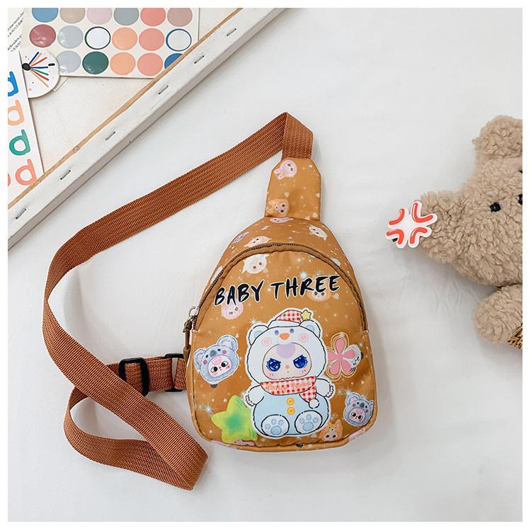 Baby Printed Three Shoulder Crossbody Chest Bag Children Outdoor Wallet Casual