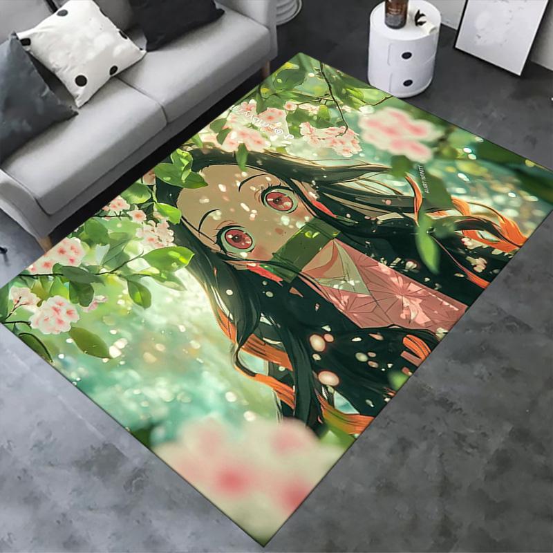 Nezuko Carpet Rug for Living Room Bedroom Home Sofa Decoration,Kids play Non-slip Floor Mat