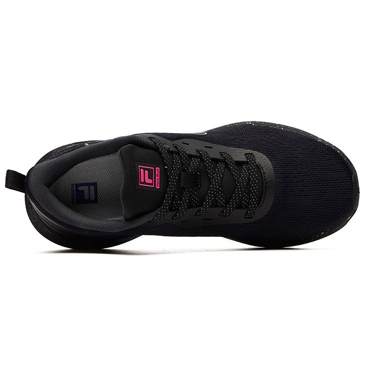 Fila Athletics Comfortable Fabric Shock Absorbing Durable Breathable Low Top Running Shoes Women Sneaker Black Silver A12W112205FBS