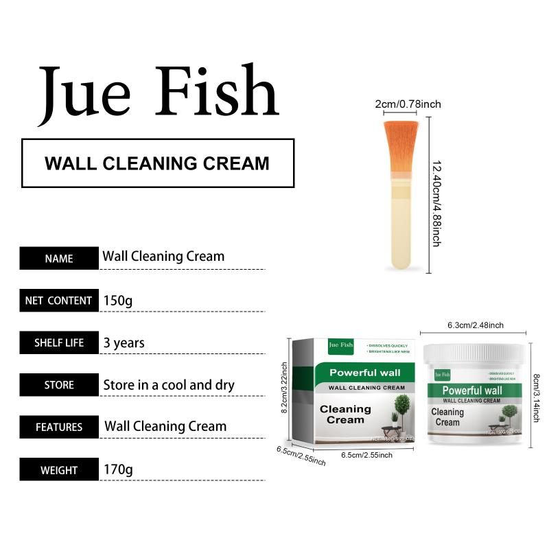 Jue-Fish Wall Cleaning Paste, Waterproof, Renovating, and Stain Removing Wall Cleaner