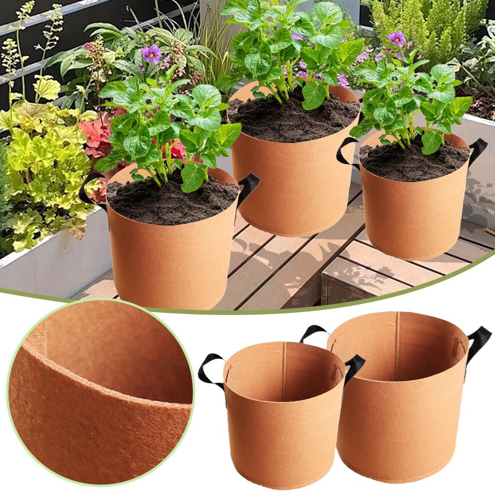 Plant Growing Bags Flower & Vegetable Aerated Planter Bags Planting Containers Handles Bags Pla R3Z9