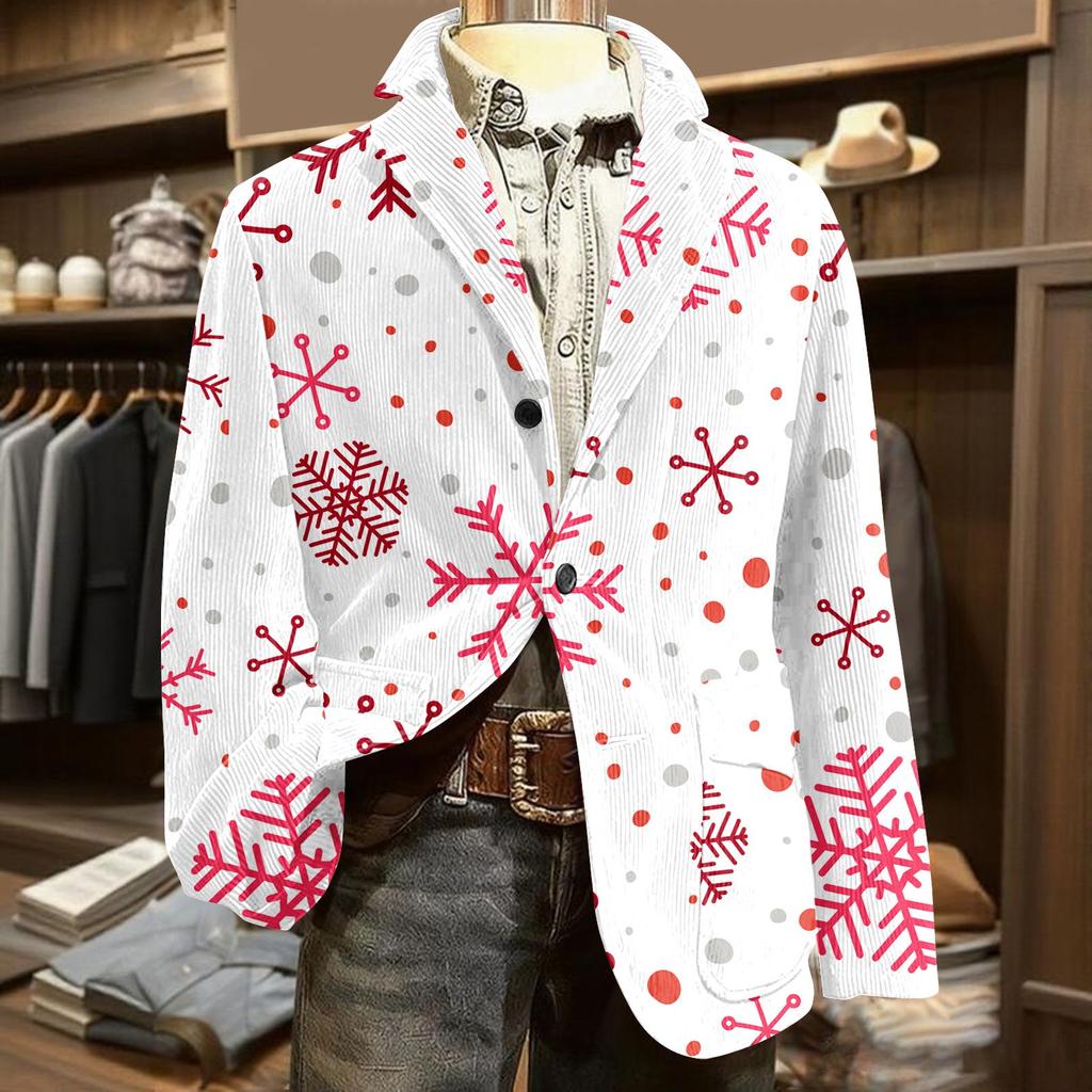 Męska brzydka świąteczna sztruksowa ciepła kieszonkowa marynarka kardigan męski casualowy garnitur