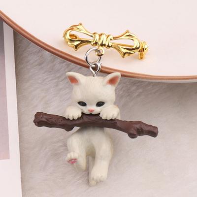 Cat Girls Gift Cartoon Design Korean Style Badge Clothes Accessories Women Brooch 3D Cat Brooch