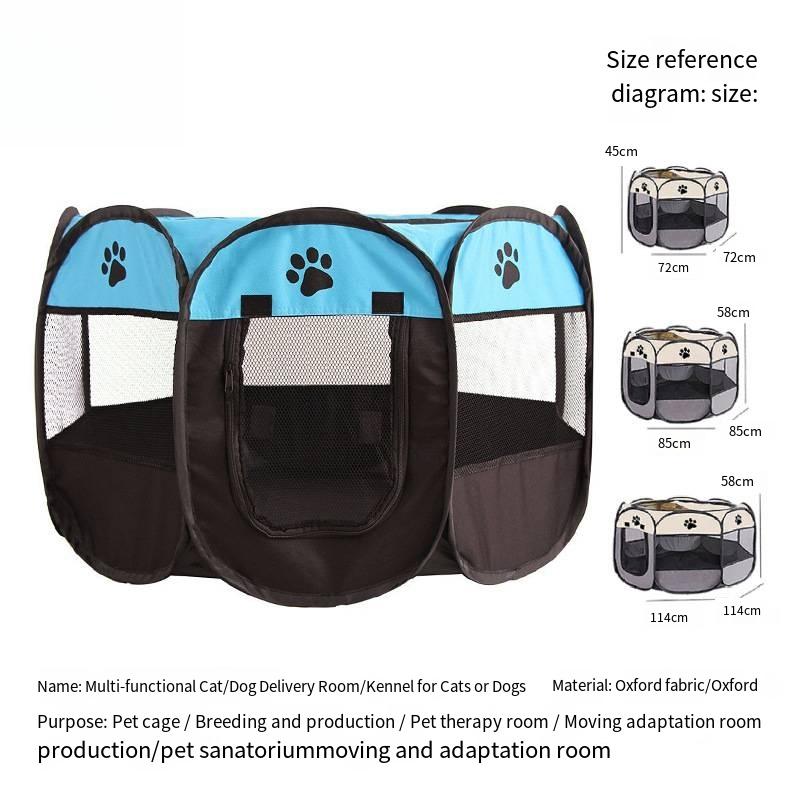 Cat birthing room foldable cat and dog cage pet enclosure camping tent cat bed octagonal cage closed breeding box pregnancy