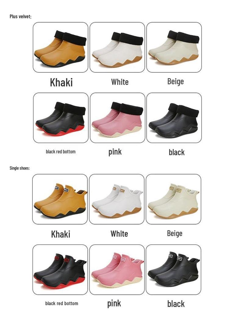 Waterproof Low-Cut Korean-Style Rain Boots - Non-Slip for Men, Women, Students & Adults