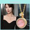 Elegant New Titanium Steel Rotating Necklace For Women With Cat Eye Stone Pendant