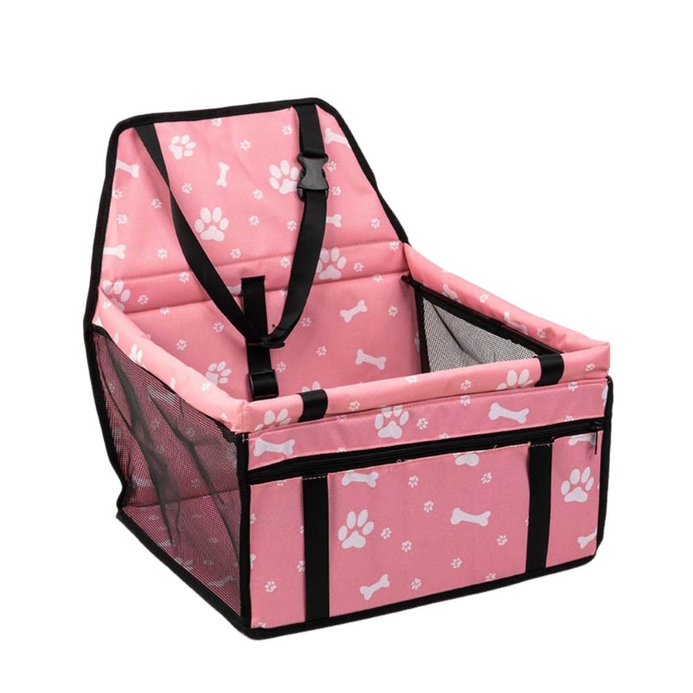 

Durable Foldable Cat Dog Car Seat Breathable with Seat Belt Cat Dog Car Booster Seat Waterproof Pet Carrier Bag Safety Seat рожевий