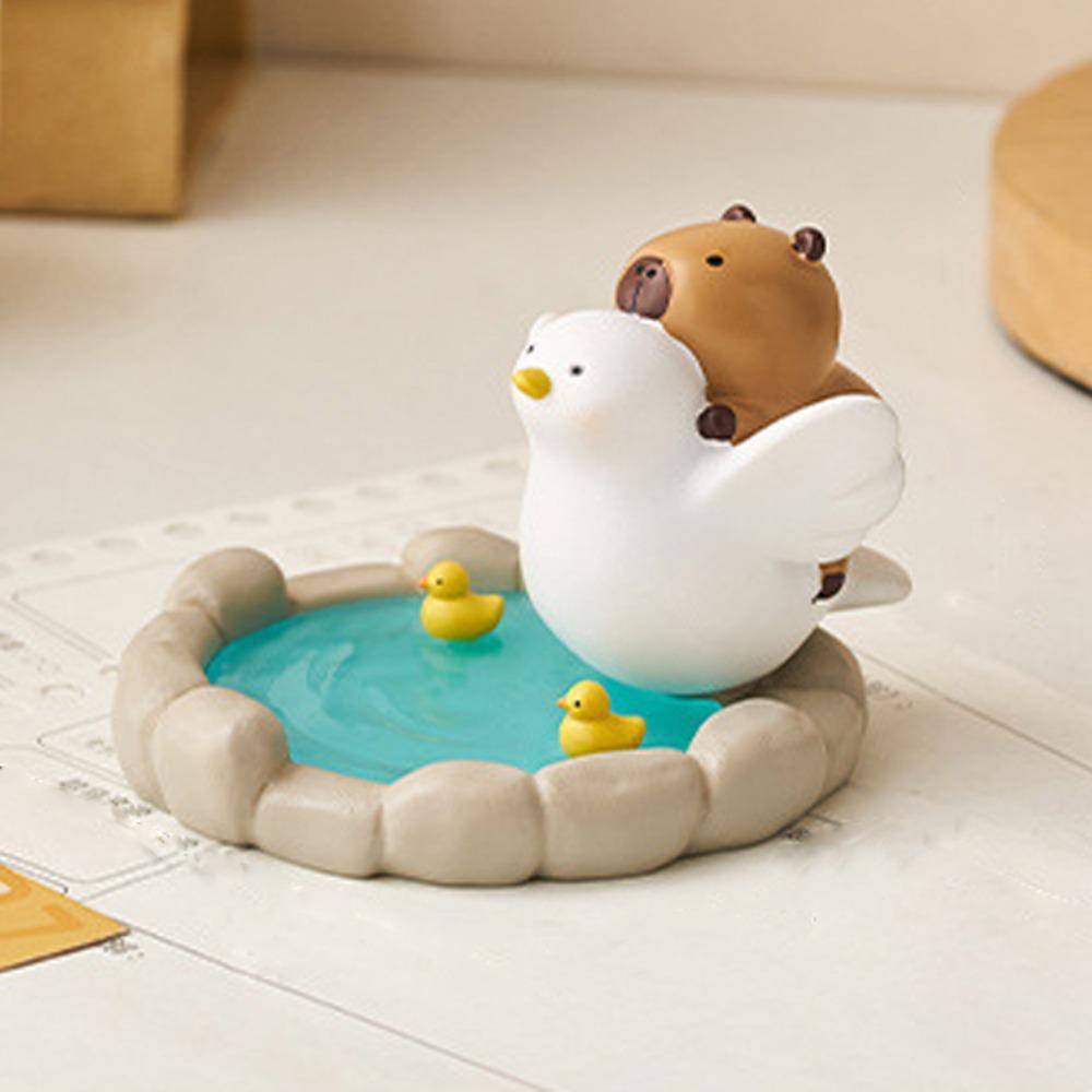Animal Figurines Capybara Mobole Phone Stand Crocodile Capybara Model Toy  Phone Accessories