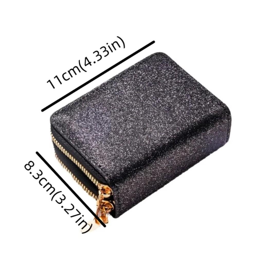 Solid Color Women Card Bag Luxury Accordion Card Holder New Design Starry Shiny Wallet  Girls