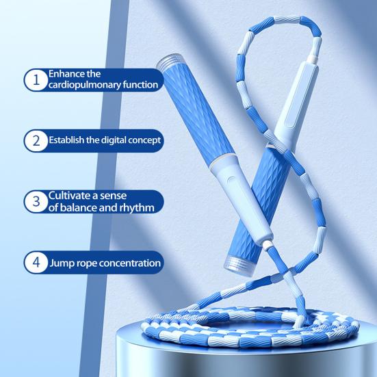 Skipping Rope Adjustable Soft Beaded Slub Design Portable Jumping Training Rope for Adult