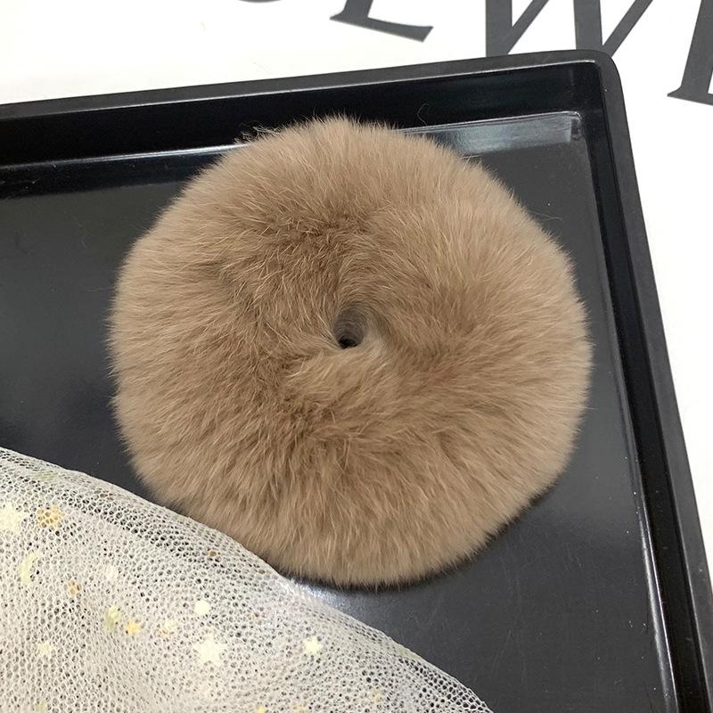 korean Luxury Plush Scrunchie For Women Elastic Furry Hair Tie Girls black Soft hair bands big fuzzy crunchy for hair accessorie