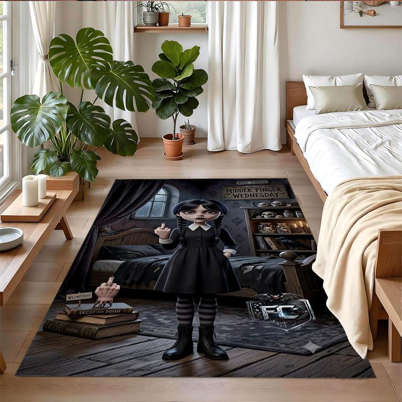 Crystal Velvet Rug Soft Non Slip Indoor Floor Mat Home DecorThe Addams Family