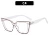 TR cat eye women's anti-blue light flat mirror spring leg paint plain glasses frame retro trendy glasses frame